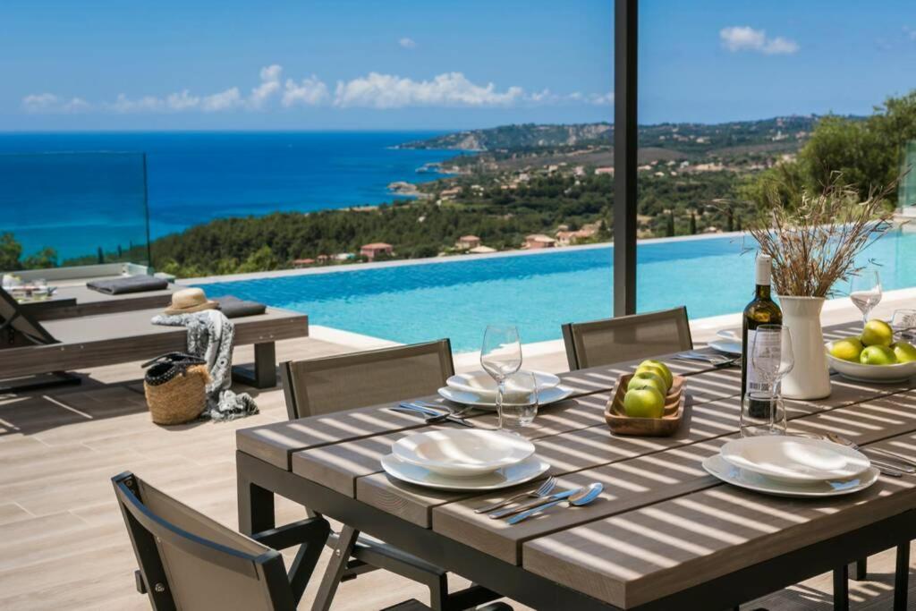 Color Villas-New Villa Green At Trapezaki With Private Pool Muszáta Kültér fotó