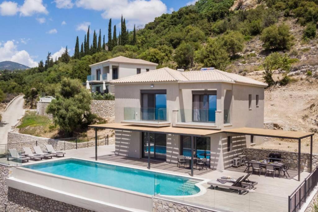 Color Villas-New Villa Green At Trapezaki With Private Pool Muszáta Kültér fotó