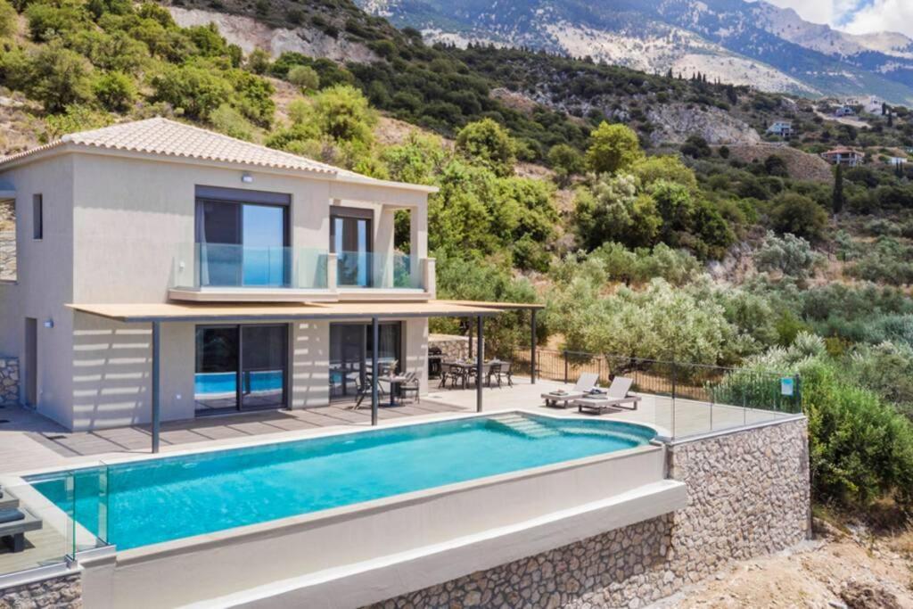 Color Villas-New Villa Green At Trapezaki With Private Pool Muszáta Kültér fotó