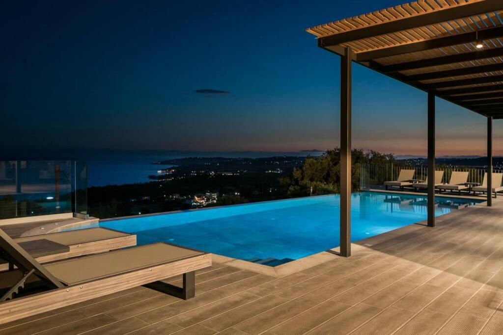 Color Villas-New Villa Green At Trapezaki With Private Pool Muszáta Kültér fotó